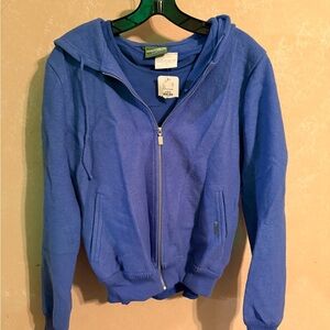 Geiger Blue Zip-Up Hoodie with blue t-shirt underneath NWT